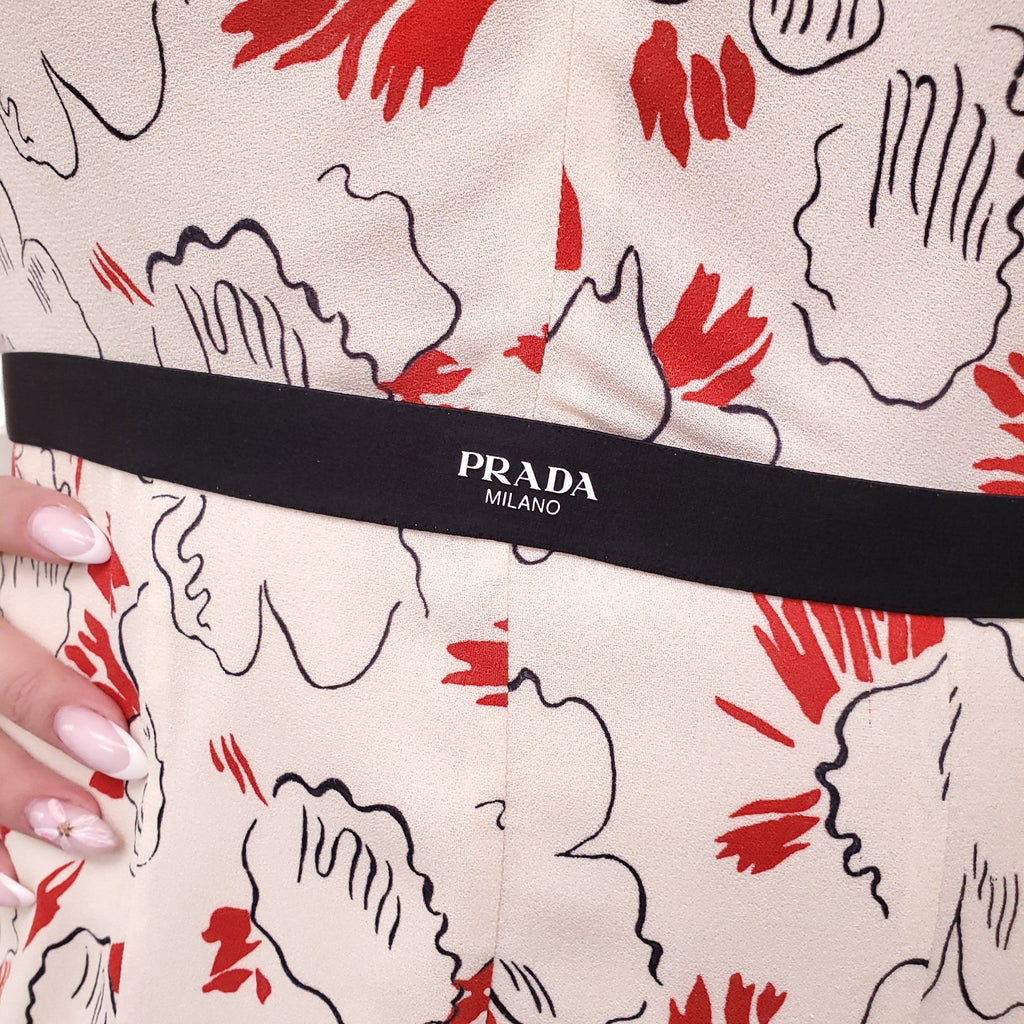 PRADA PRIMULA PRINTED SABLE DRESS - SIZE 44