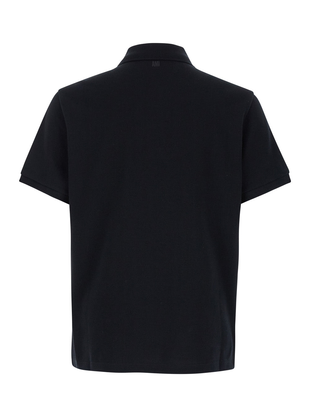 Ami Paris Men Polo Shirt With Embroidered Adc Logo On The Front In Black Cotton For Men