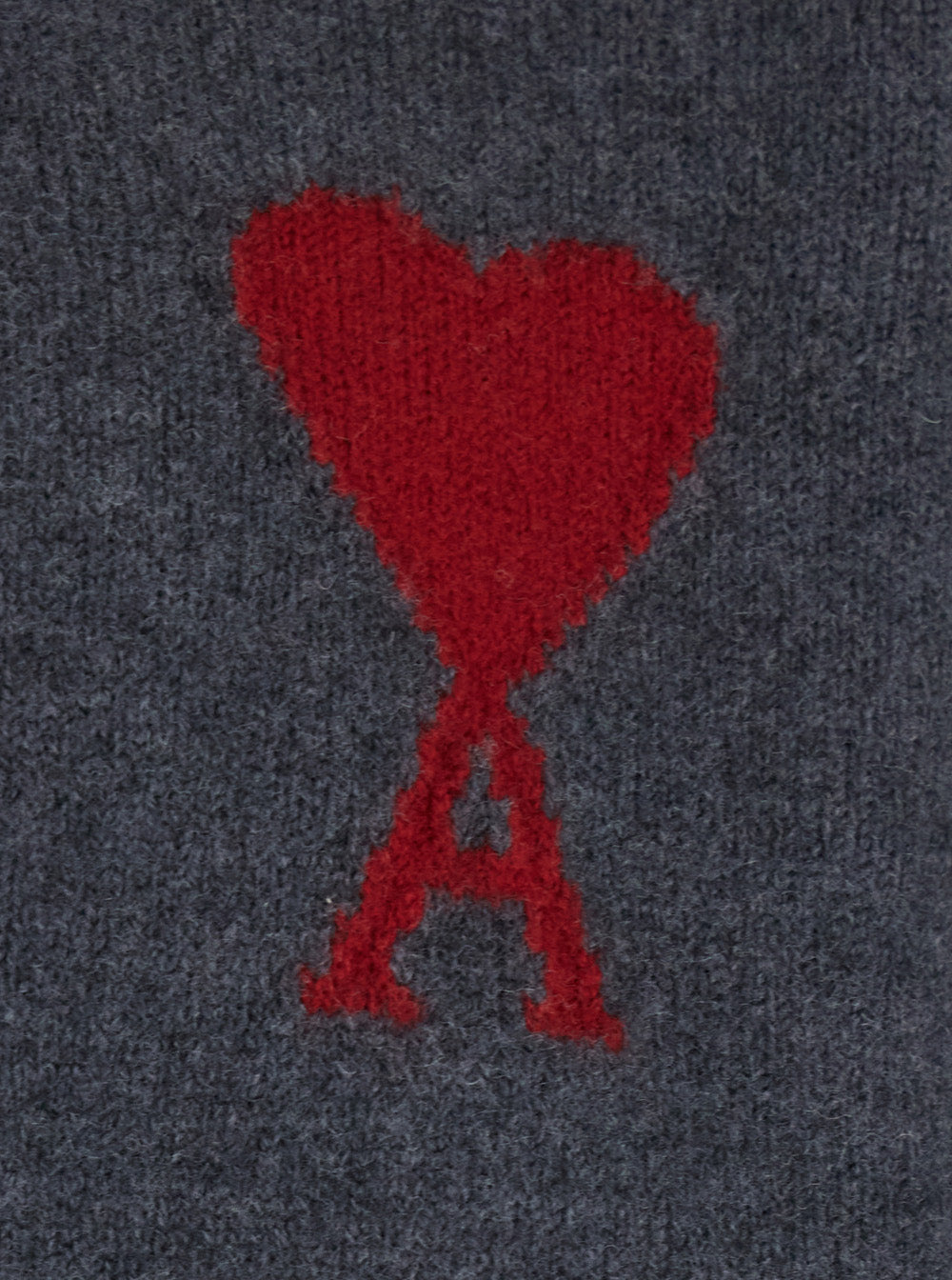 Ami Paris Men Crewneck Sweater With Dropped Shoulders And Adc Embroidery On The Front In Gray Wool For Men