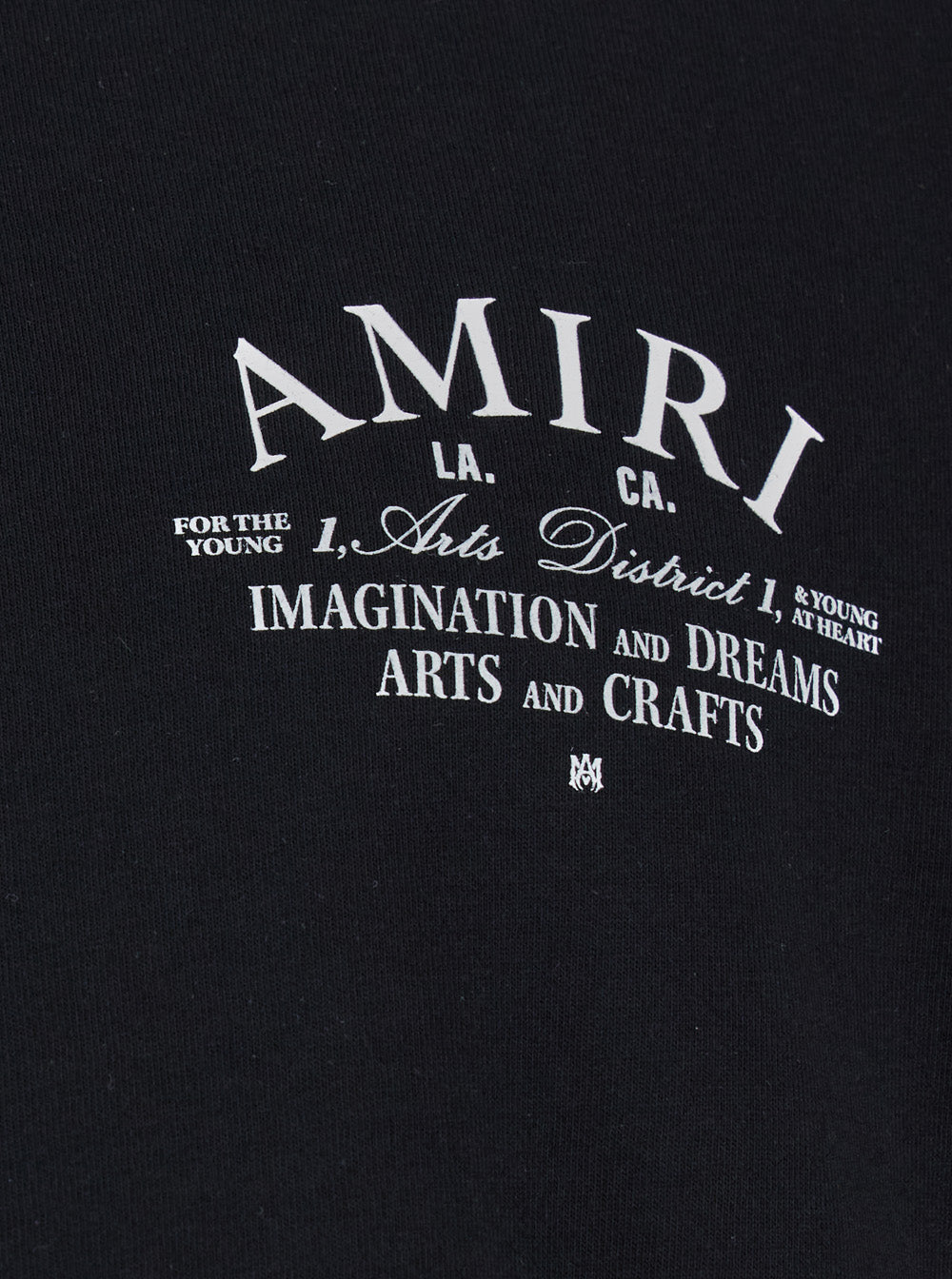 Amiri Men Black Crewneck T-Shirt With Amiri Arts District Logo Print In Cotton Man