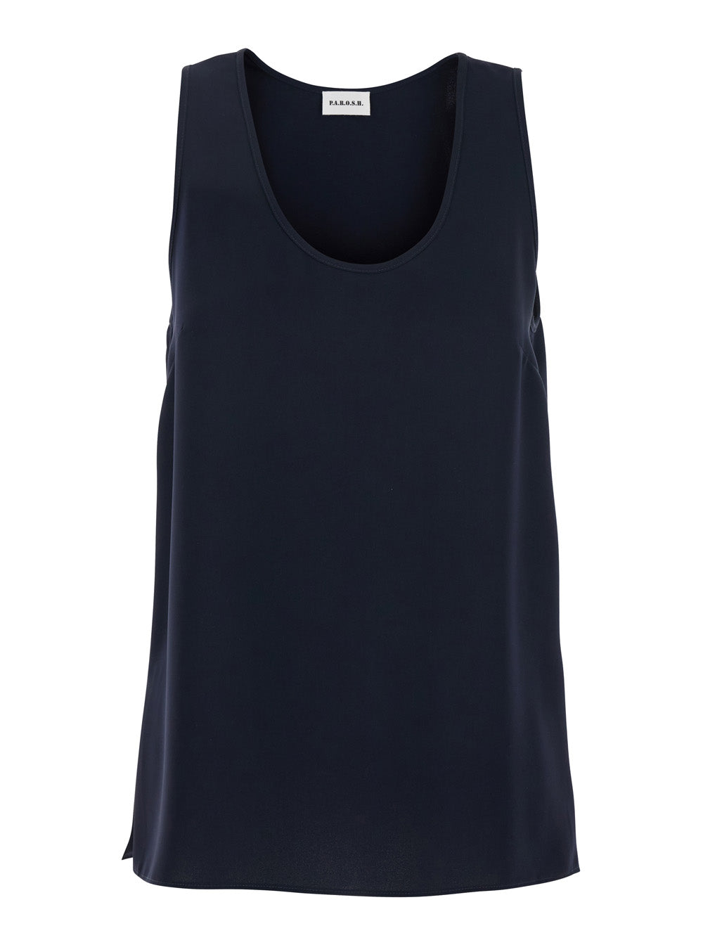 P.A.R.O.S.H. Women Blue Sleeveless Top With Round Neck In Fabric For Women