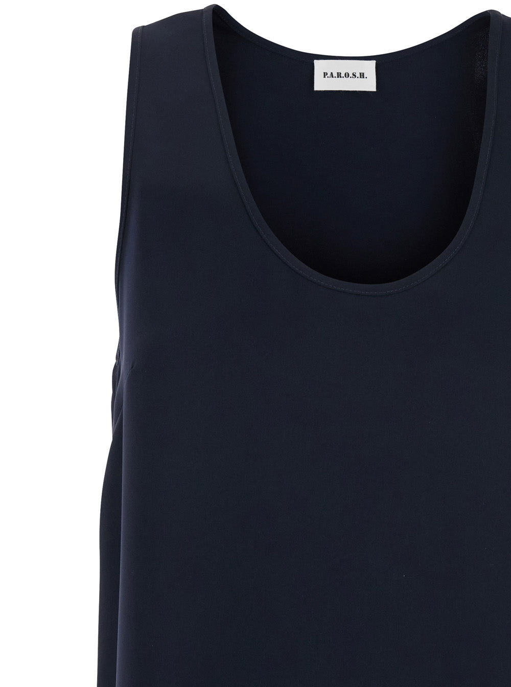 P.A.R.O.S.H. Women Blue Sleeveless Top With Round Neck In Fabric For Women