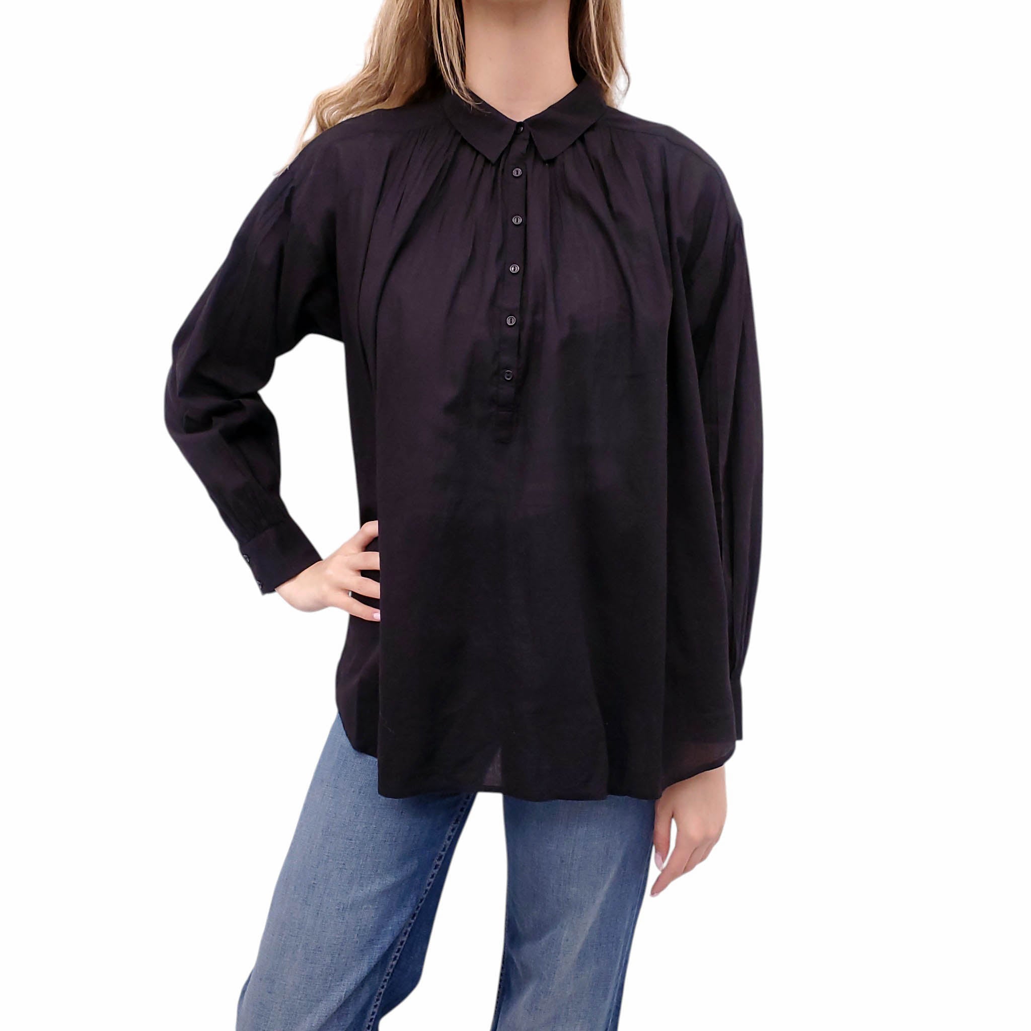 NILI LOTAN BLACK BUTTON UP BLOUSE - SIZE S