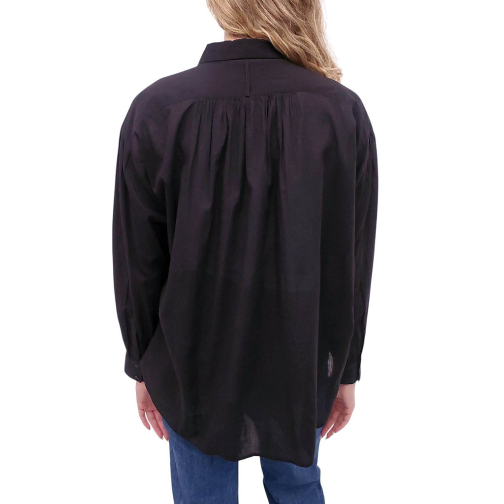 NILI LOTAN BLACK BUTTON UP BLOUSE - SIZE S