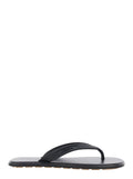 Bottega Veneta Men 'Sanpieri' Black Sandals With Thong Design And Flat Sole In Rubber For Men