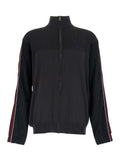 Balenciaga Men Black High-Neck Sweatshirt With Front Zip Closure And Logo Embroidery In Cotton For Men