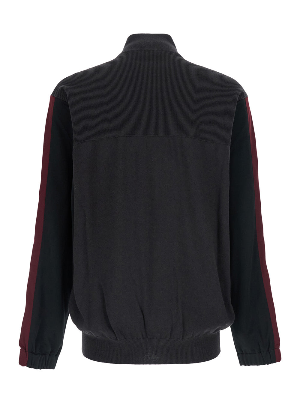 Balenciaga Men Black High-Neck Sweatshirt With Front Zip Closure And Logo Embroidery In Cotton For Men