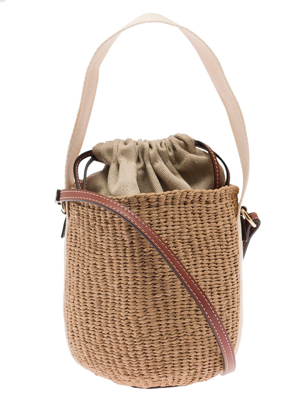 Chloé Women Beige Raffia 'Woody' Small Handbag