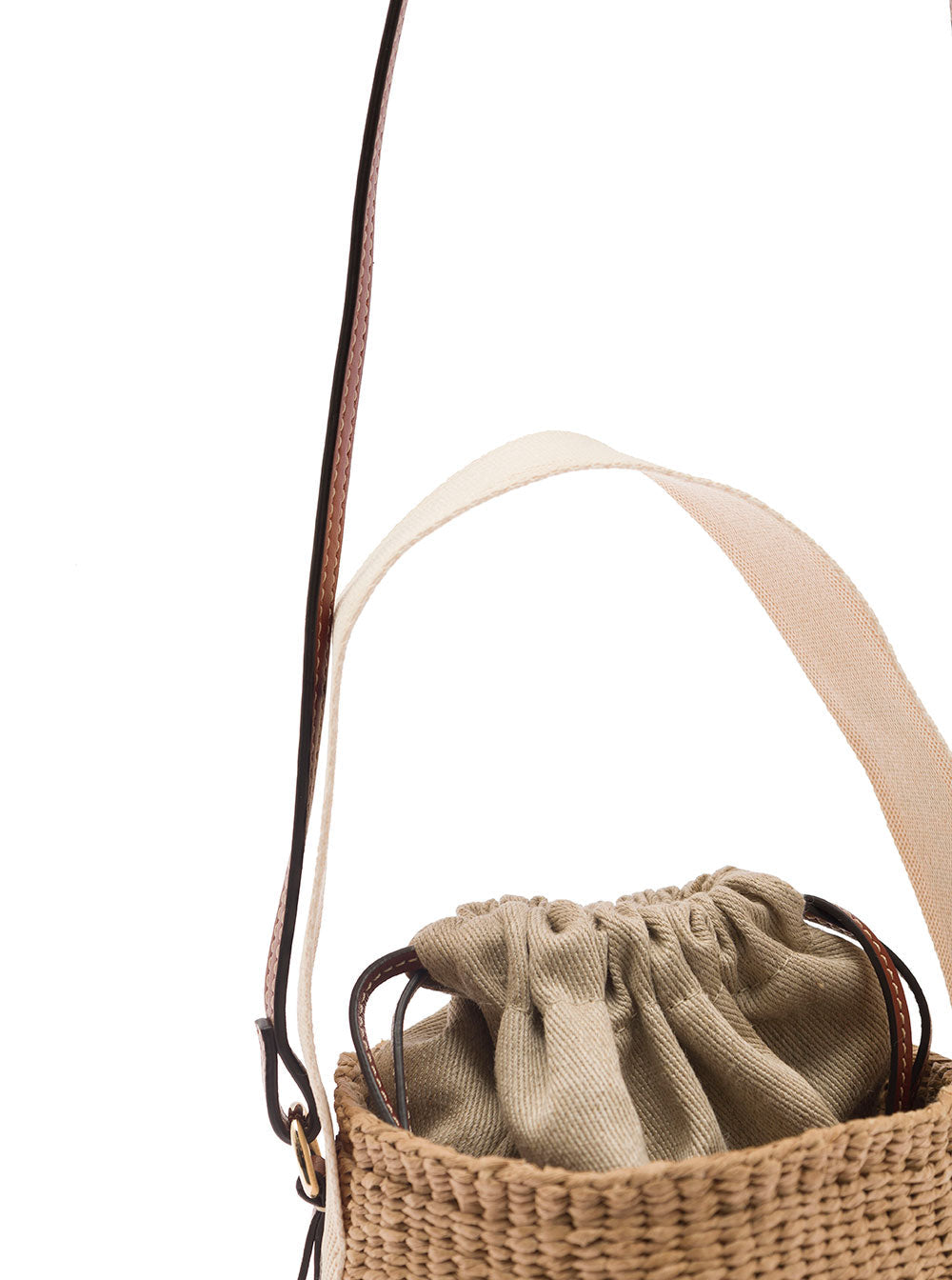 Chloé Women Beige Raffia 'Woody' Small Handbag