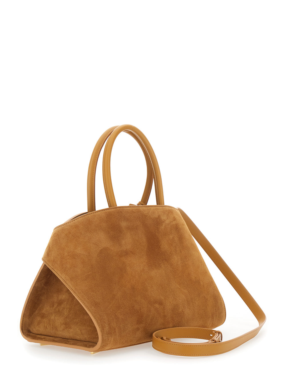 Ferragamo Women Handbag 'Hug Small' With Logo And Gancini Buckles On The Front In Suede Beige Woman