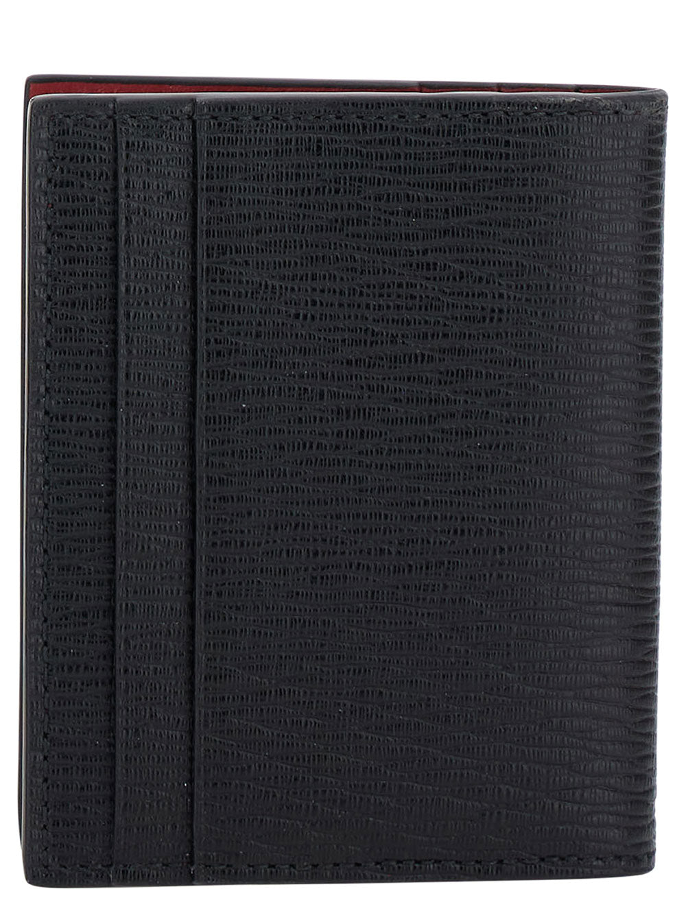 Ferragamo Men Card Holder With Gancini Detail In Black Leather For Men