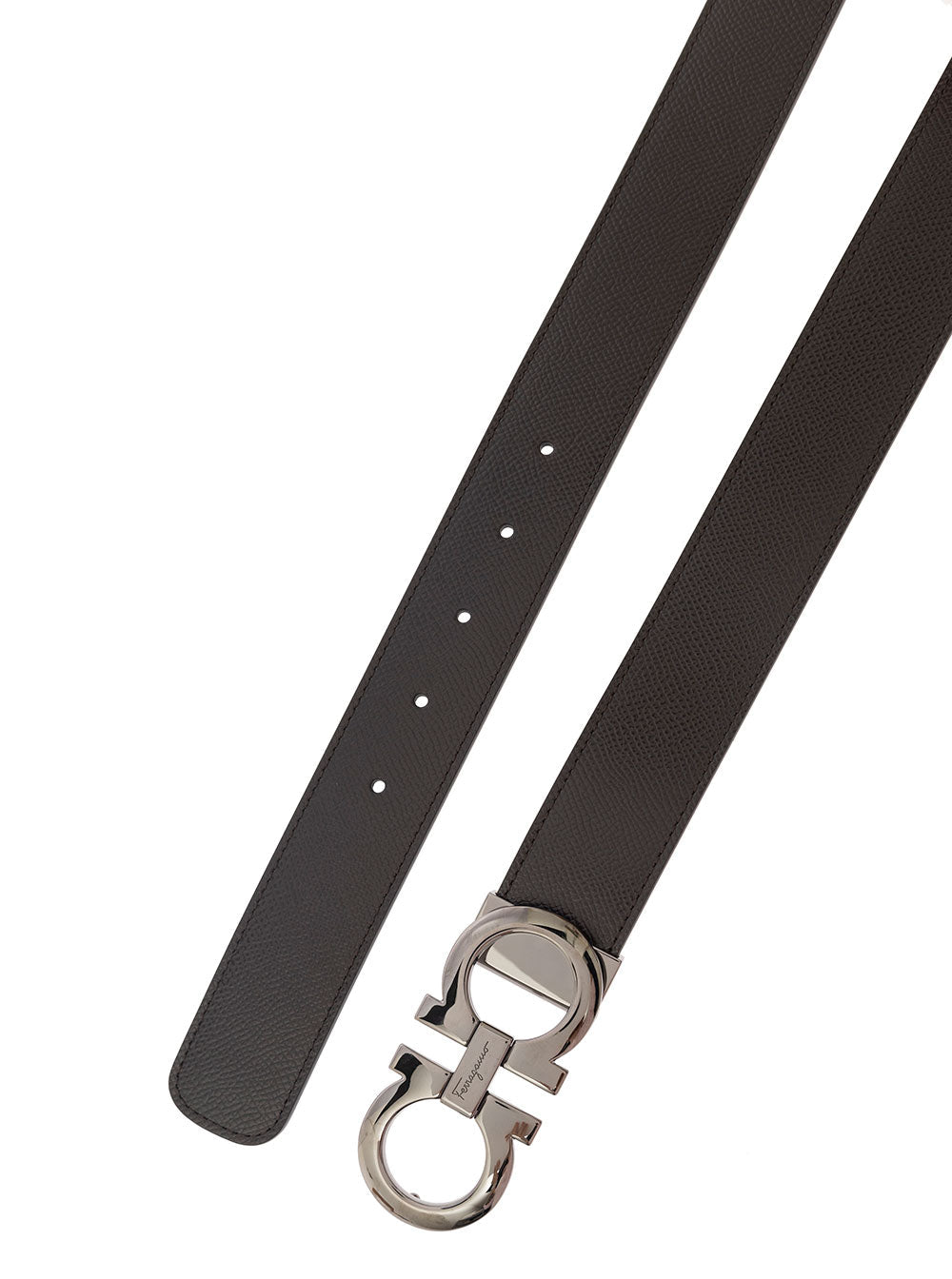 Ferragamo Men Reversibile Ad Brown Black