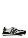 Dolce & Gabbana Men Sneaker 'Aria' With Logo Patch On The Tongue And Side In White And Black Leather Men
