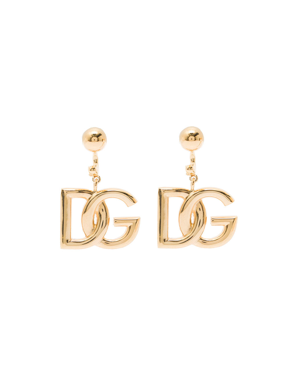 Dolce & Gabbana Women Gold Color Dg Logo Drop Earrings For Women