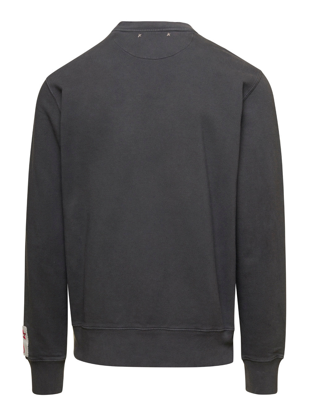 Golden Goose Men Gray Crewneck Sweatshirt With Logo Print In Cotton Men