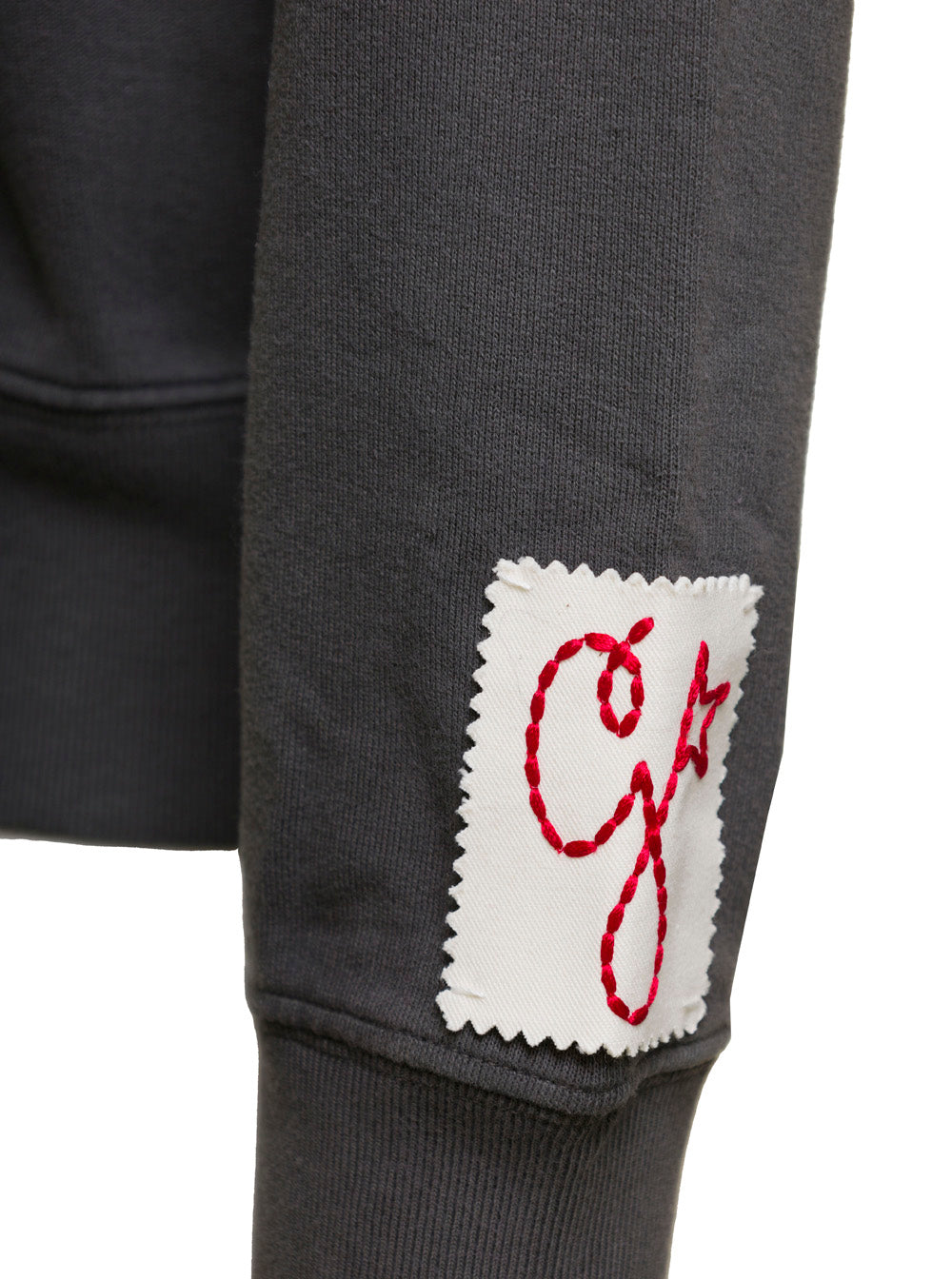 Golden Goose Men Gray Crewneck Sweatshirt With Logo Print In Cotton Men