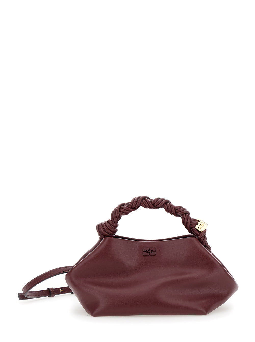 Ganni Women Handbag 'Bou Piccola' With Butterfly Logo And Woven Leather Handle Bordeaux Woman