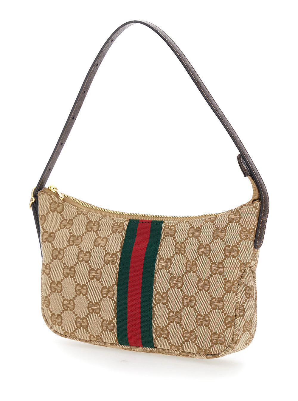 Gucci Men Tote Bag 'Lunetta' With Web Detail On The Front And Top Handle In Gg Canvas Beige Men