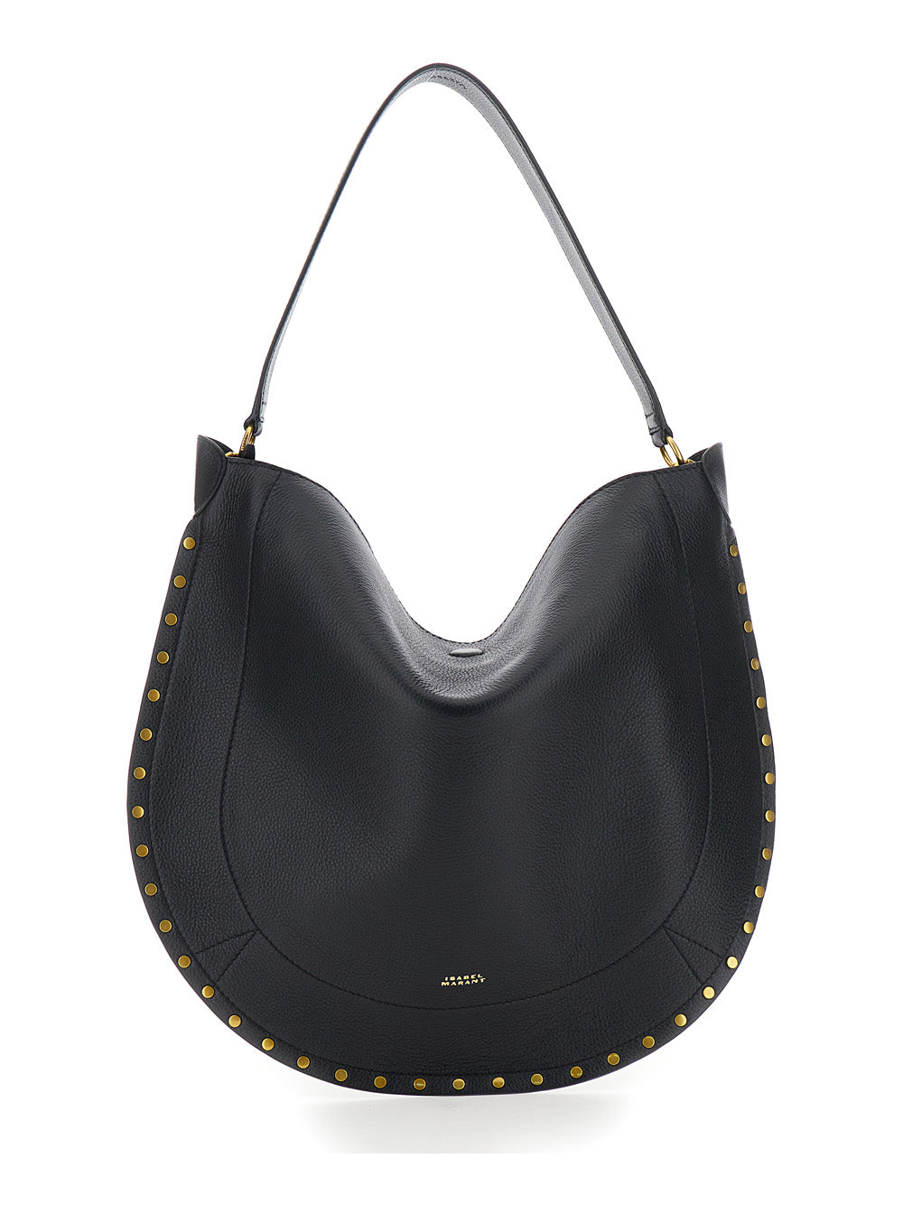 Isabel Marant Women Shoulder Bag 'Oskan Hobo' With Studded Profile In Black Leather For Women