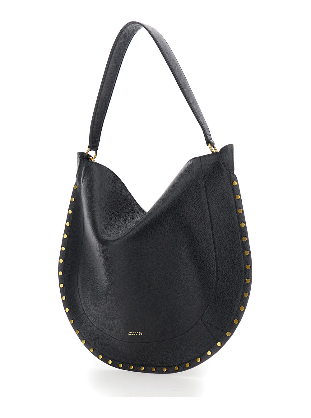 Isabel Marant Women Shoulder Bag 'Oskan Hobo' With Studded Profile In Black Leather For Women