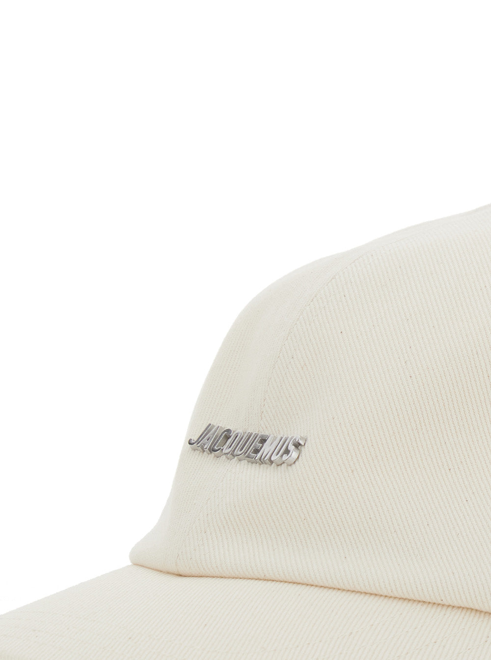 Jacquemus Men Baseball Cap 'La Casquette Gadjo' With Logo Lettering On The Front In White Cotton For Men