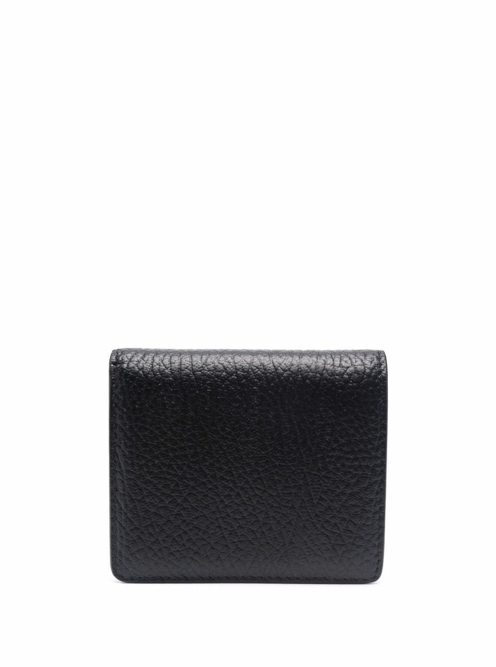 Maison Margiela Women Bi-Fold Wallet With Four Stitching Points And Logo Lettering Embossed Inside In Grained Black Leather Woman Woman