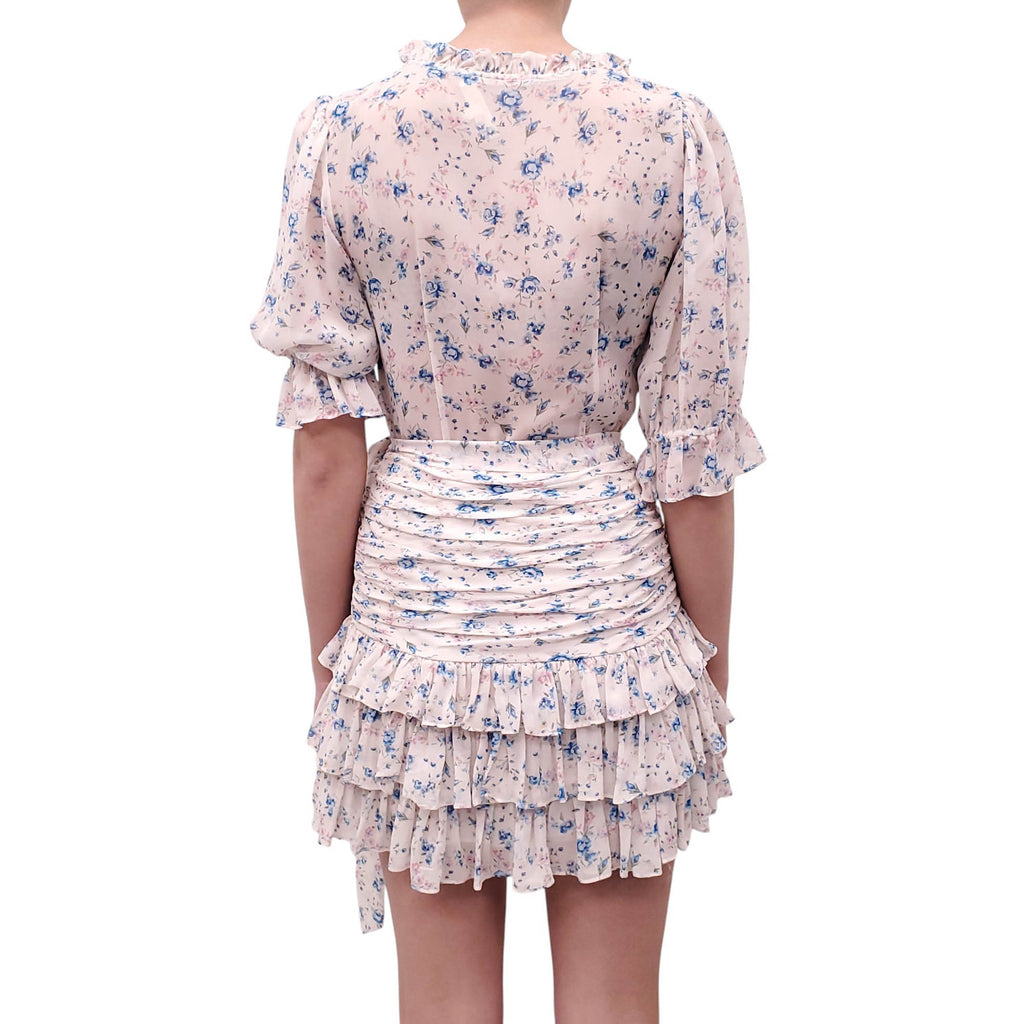 LOVESHACKFANCY BLUE FLORAL DRESS - SIZE 4