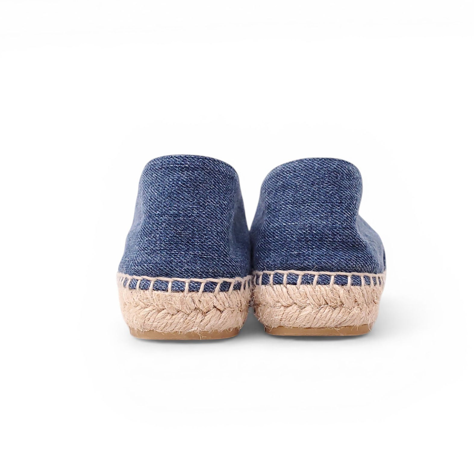 MIU MIU DENIM ESPADRILLES WITH CRYSTAL DETAILS - SIZE 39