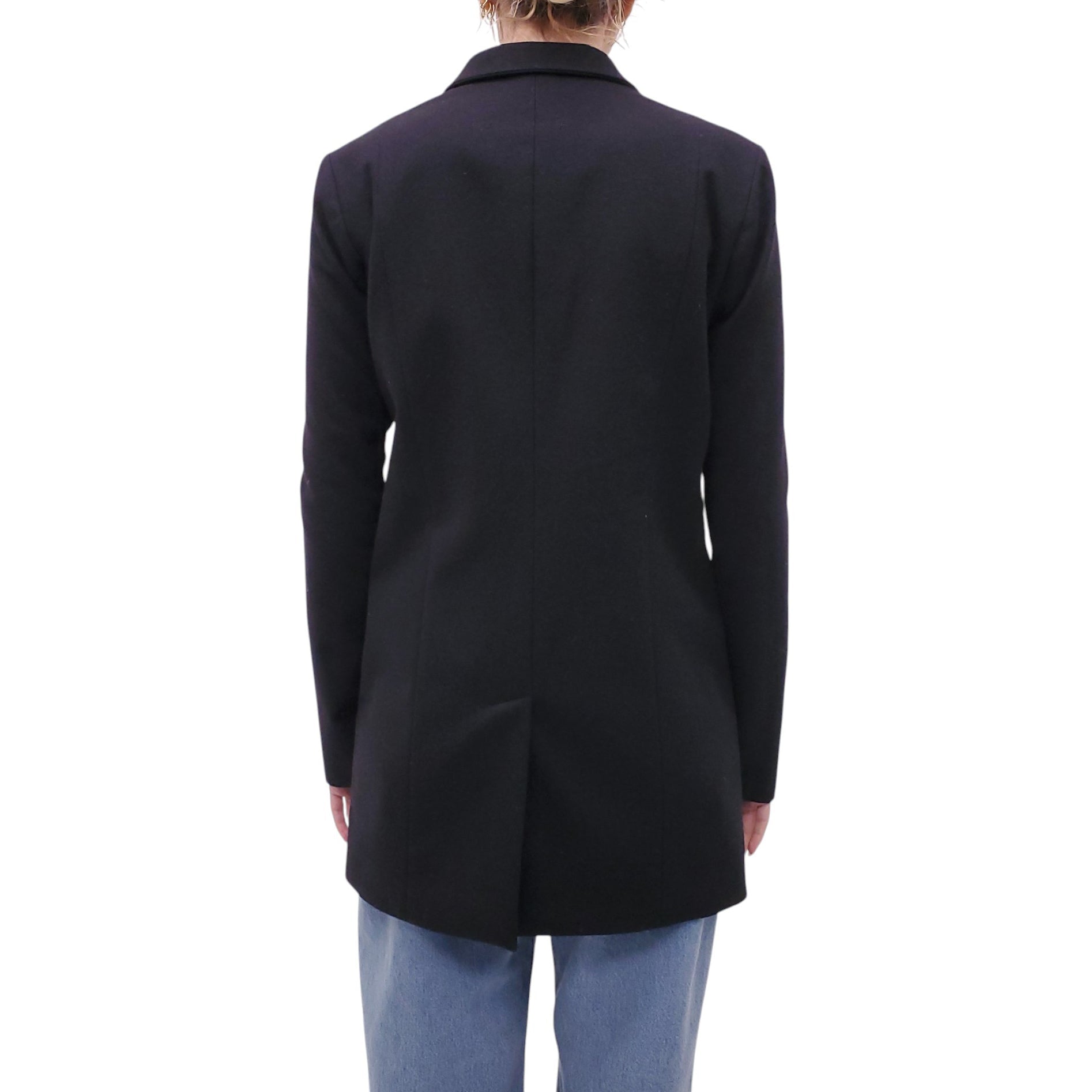 NELLS NELSON BLACK WOOL BLAZER JACKET - SIZE 40