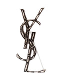 Saint Laurent Men Brooch With Crocodile Texture Monogram In Silver Brass For Women