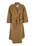 Max Mara Women Coat 'Ludmilla' With Wide Notched Revers In Cashmere And Beige Color For Women