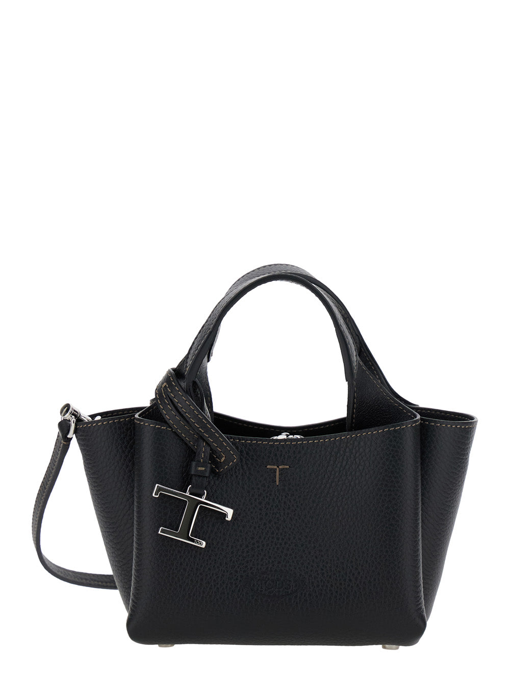 Tod's Women Handbag With Removable Metal Pendant In Black Leather For Women