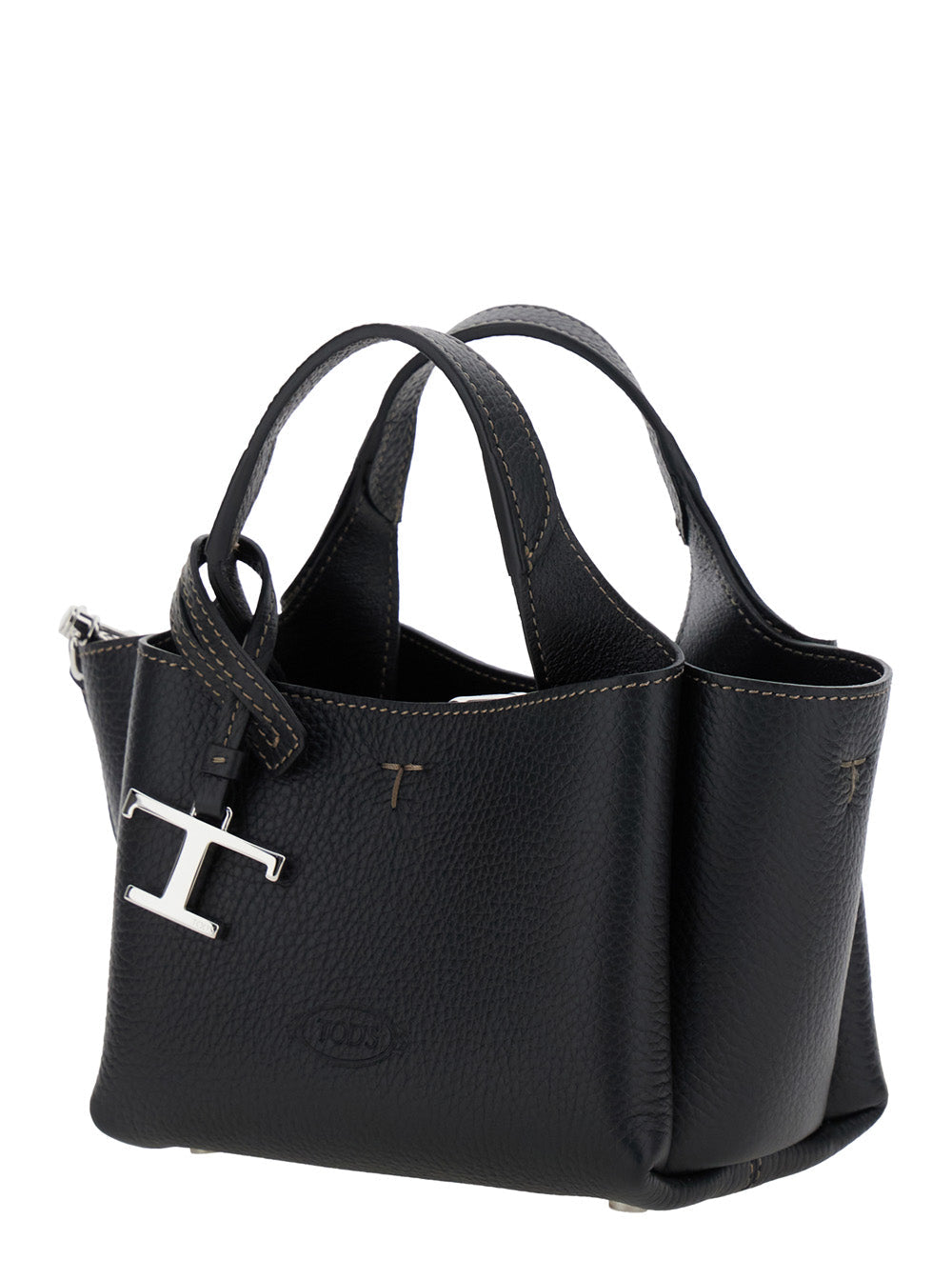 Tod's Women Handbag With Removable Metal Pendant In Black Leather For Women
