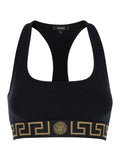 Versace Women Top 'Sport' Black With Tech Fabric Logo For Women