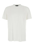 Tom Ford Men Crew Neck T-Shirt With Logo Embroidery On The Front In Cotton Blend White Men