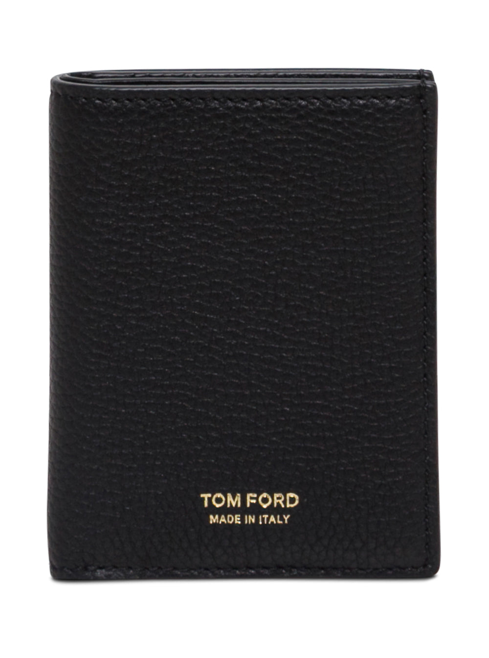 Tom Ford Men Card Holder With Logo Lettering Embossed On The Front In Grained Black Leather For Men
