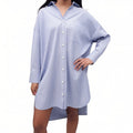 SHAINA MOTE BLUE STRIPED SHIRT DRESS - SIZE XS