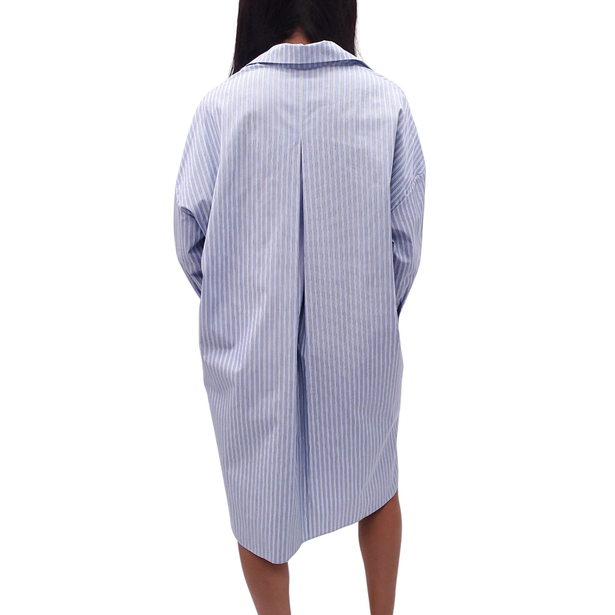 SHAINA MOTE BLUE STRIPED SHIRT DRESS - SIZE XS