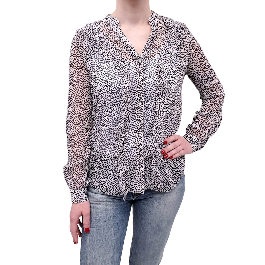 L'AGENCE HEART PATTERNED BLOUSE - SIZE XS