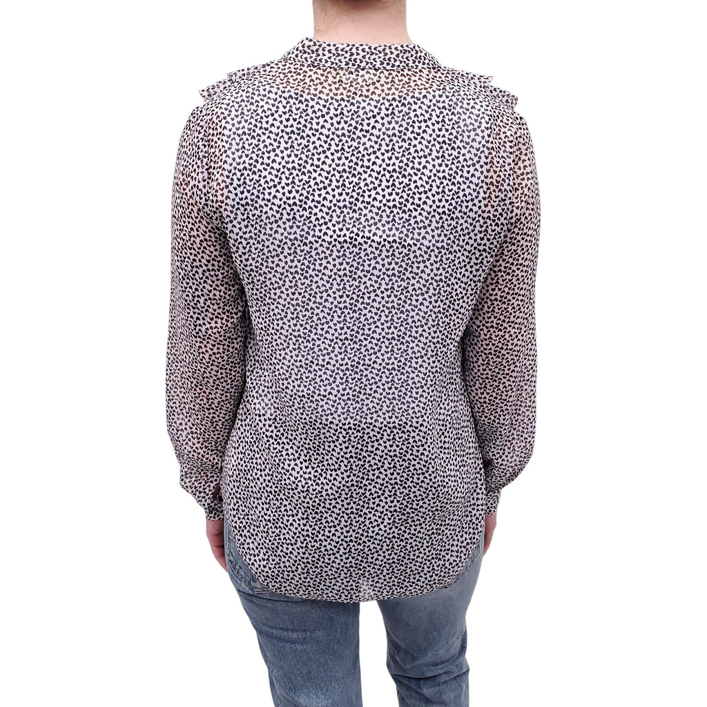 L'AGENCE HEART PATTERNED BLOUSE - SIZE XS