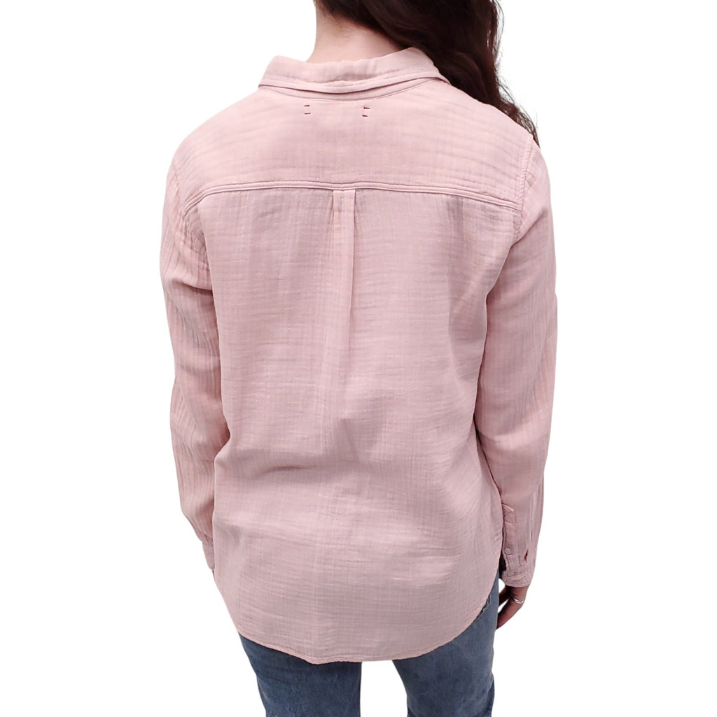 XIRENA BLUSH PINK COTTON LONG SLEEVE TOP - SIZE S