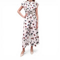 ULLA JOHNSON CREAM JUMPSUIT WITH FLOWER PATTERN - SIZE 2