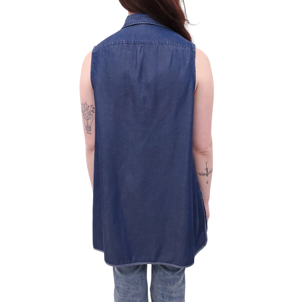 ACNE STUDIOS DENIM EFFECT COTTON VEST - SIZE 38