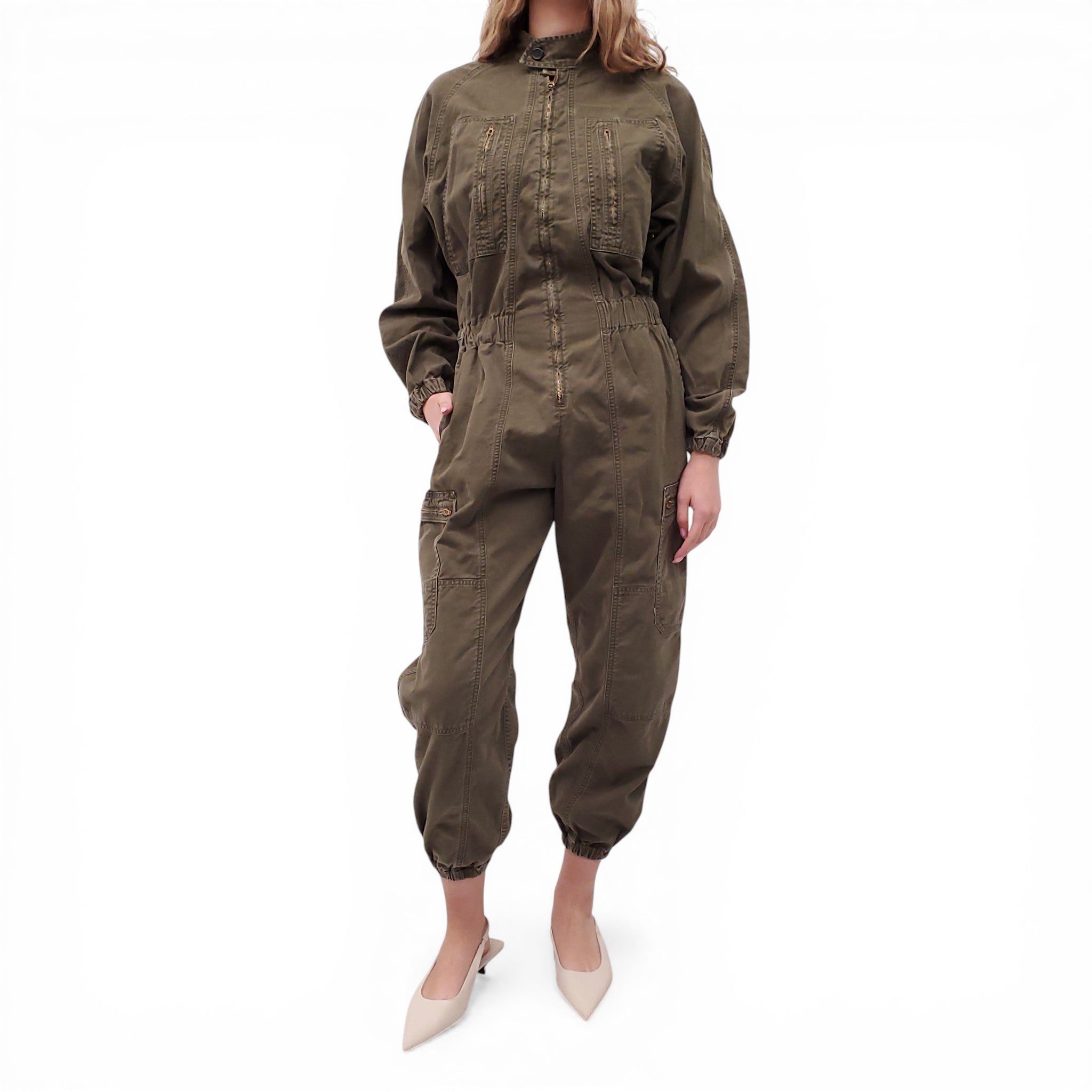 AGOLDE GREEN UTILITY JUMPSUIT - SIZE 2