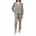 XIRENA GREEN FLORAL BLOUSE AND TROUSERS SET - SIZE XS/S