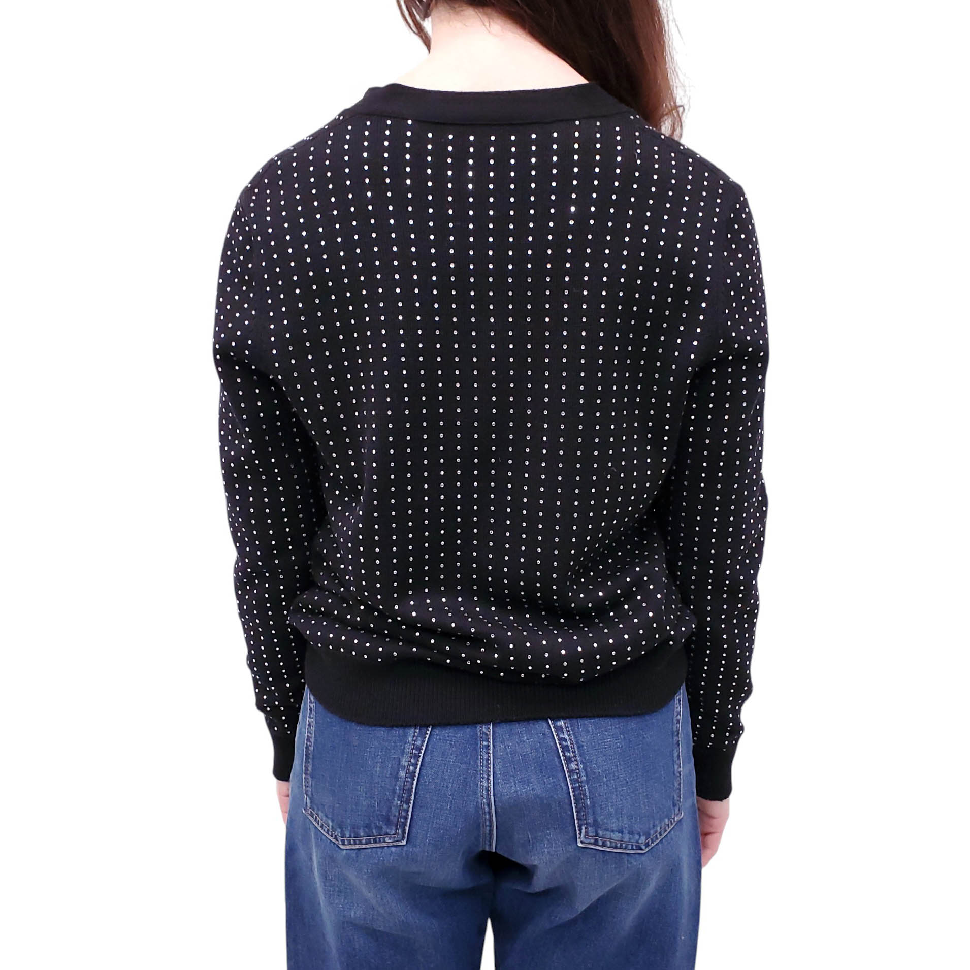 SAINT LAURENT CRYSTAL CARDIGAN - SIZE XS