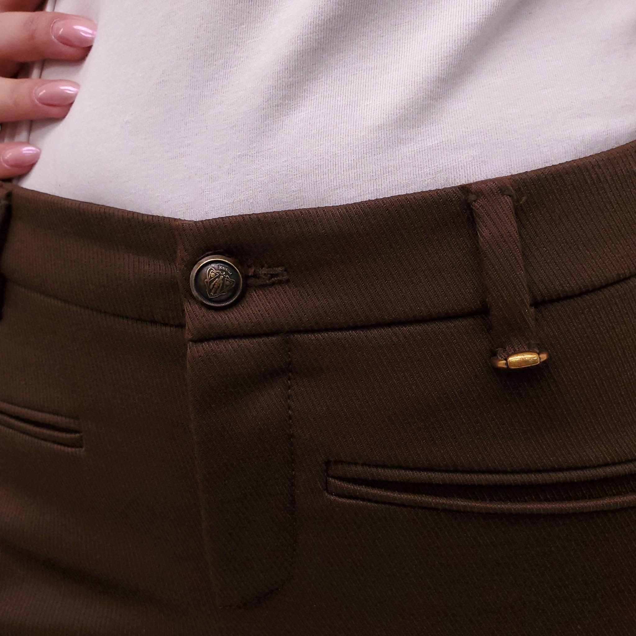 GUCCI CHOCOLATE BROWN RIDING PANTS - SIZE 40