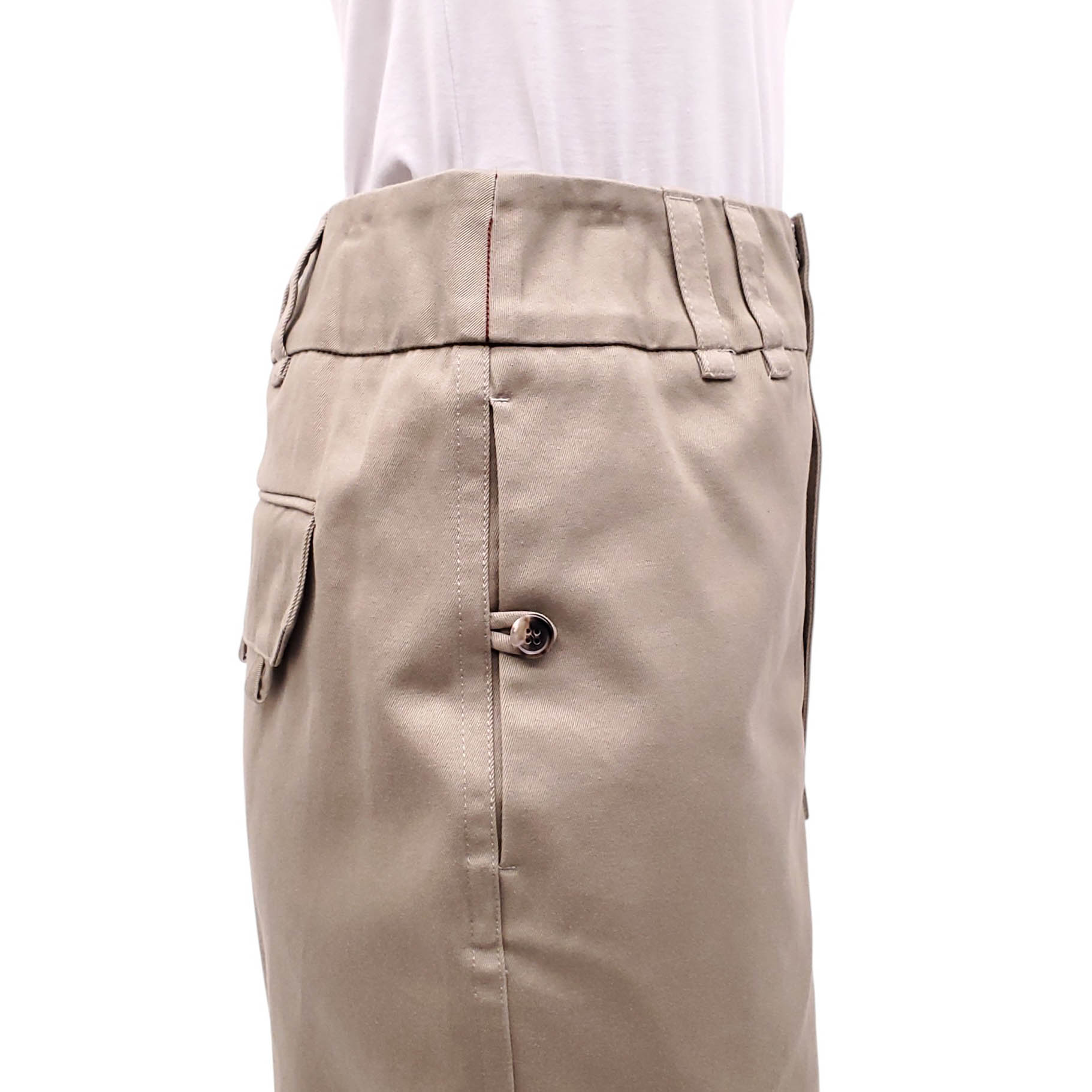 SAINT LAURENT KHAKI CARGO SKIRT - SIZE 36