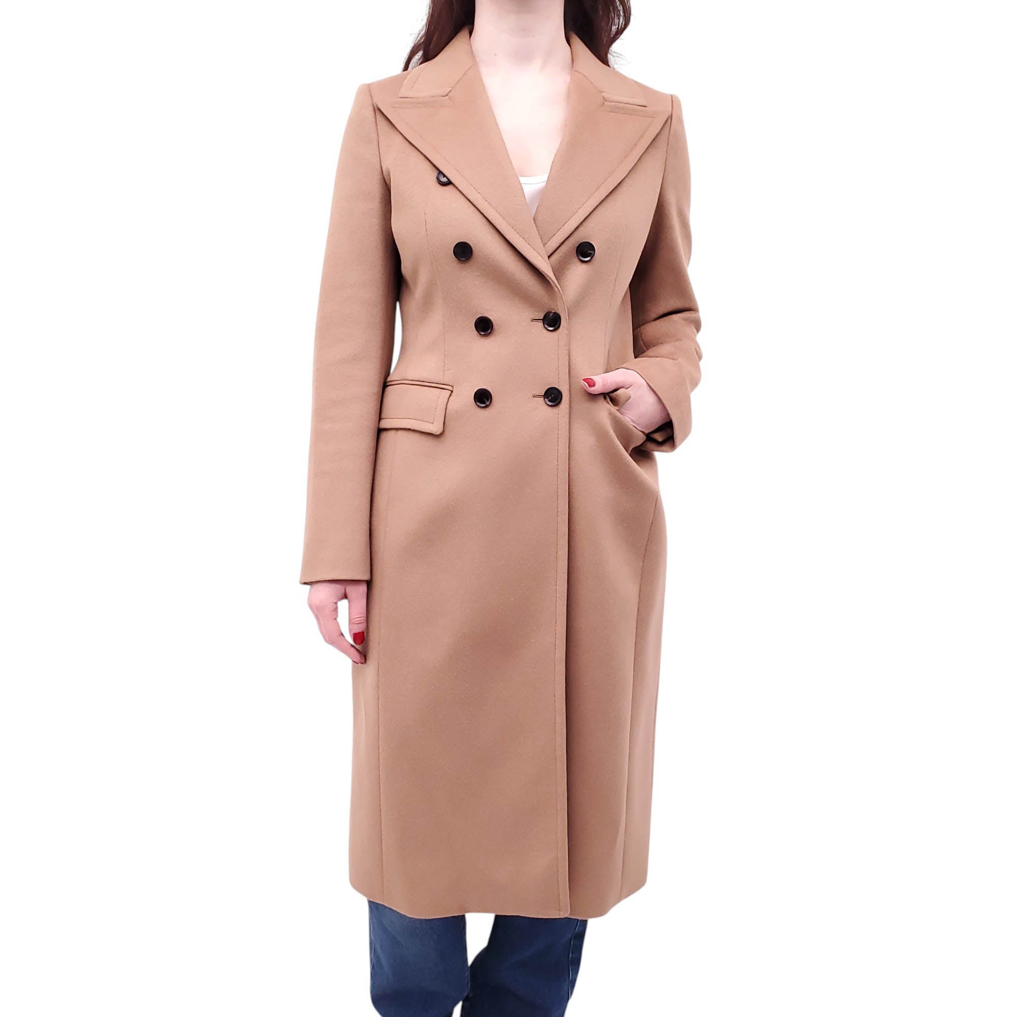 GUCCI CAMEL DOUBLE BREASTED COAT - SIZE 40
