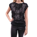 GUCCI RUNWAY LEATHER FRINGE BLOUSE - SIZE 40